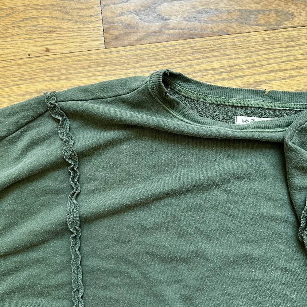 free people off the shoulder sweater - olive green